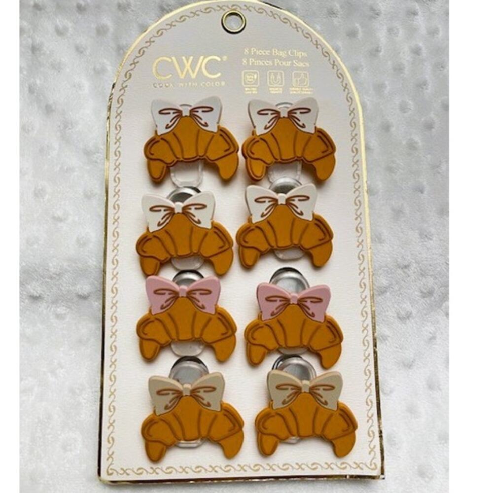 CWC (8) Croissant w/Accent Bow, Magnetic, Bag Clips